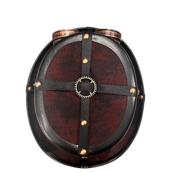 Steampunk Velvet Top Hat & Goggles Brown Wasteland Wanderer Costume Cosplay - Picture 7 of 8